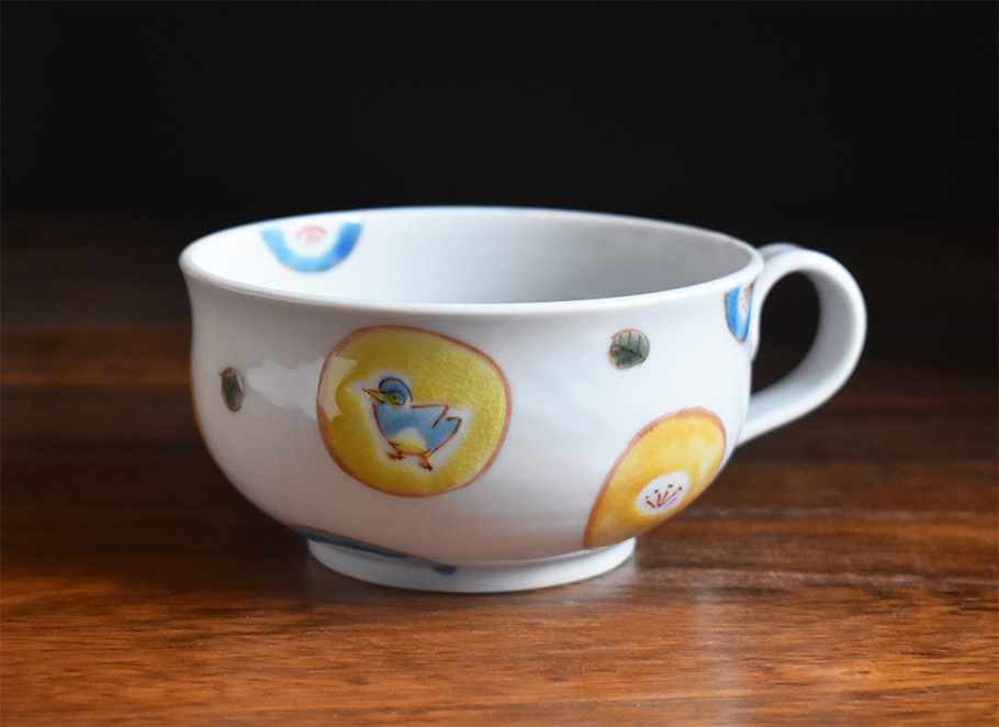 デシモーネ　スープカップ 九谷焼 スープカップ 丸紋水玉【アウトレット】 九谷焼専門店 和座本舗