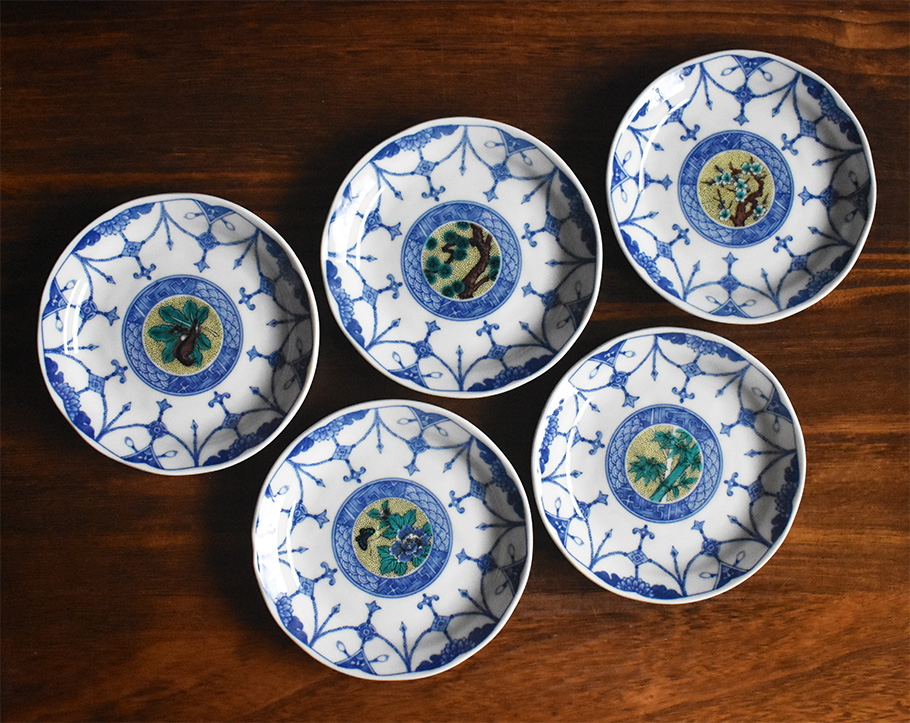 中皿 セット（ 径 約16.4cm ） 吉田屋絵変り【アウトレット】 九谷焼