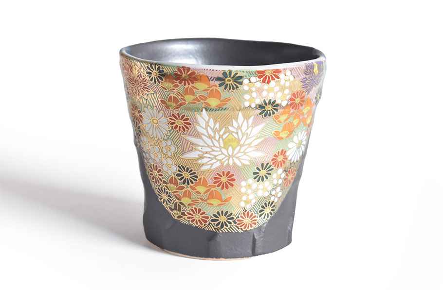 ロックカップ 金花詰（焼酎カップ）【アウトレット】 九谷焼専門店 和