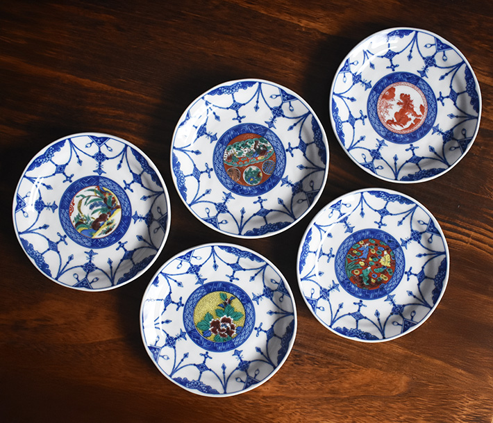 中皿 セット（ 径 約16.4cm ） 時代絵【アウトレット】 九谷焼専門店